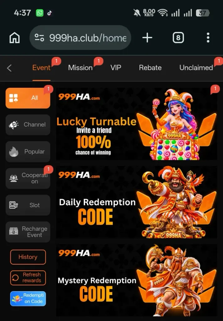Real time bonus offers in 999HA Game