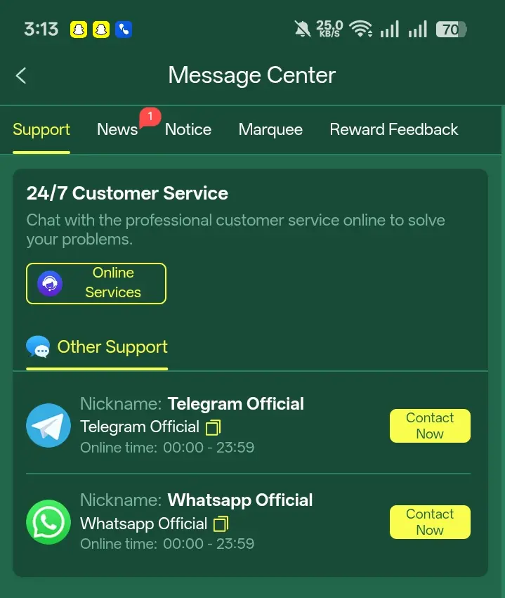 MK999 Game customer service display